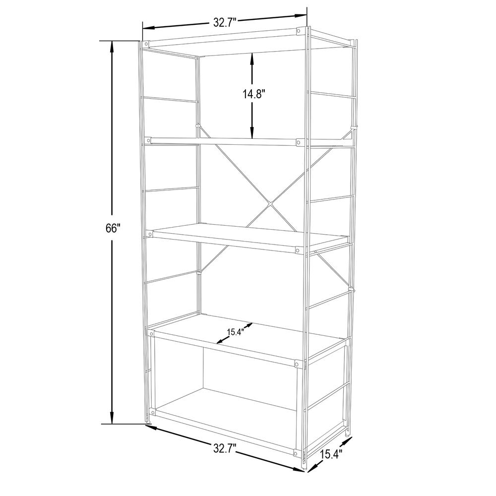 Brentwood Etagere Bookcase with Black Powder Coated Steel Frame. Picture 6
