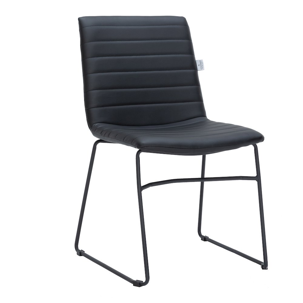 Zylar Series Office Guest Chair in Black Leather. Picture 3