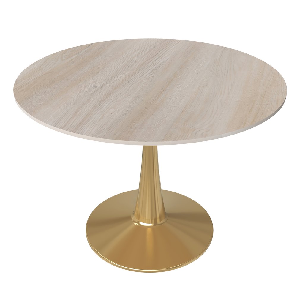 Bristol 40" round dining table Gold base with marbled MDF top. Picture 2