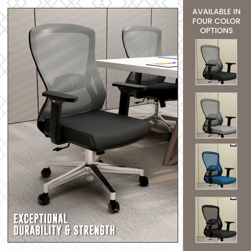 Office Adorit Series Office Task Chair In Light Grey. Picture 8
