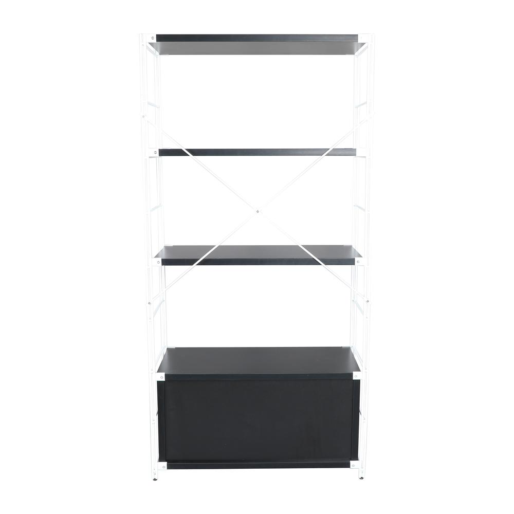 Brentwood Etagere Bookcase with White Powder Coated Steel Frame. Picture 4