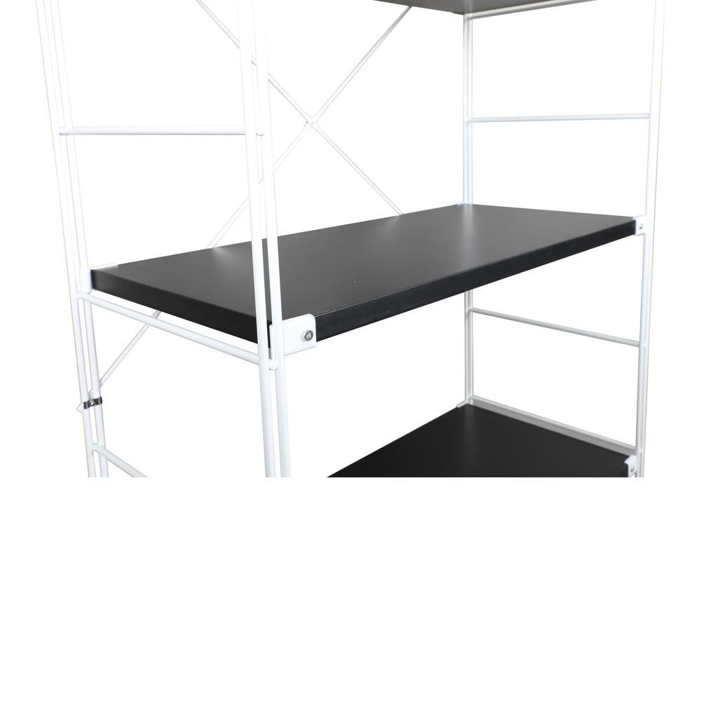 Brentwood Etagere Bookcase with White Powder Coated Steel Frame. Picture 5