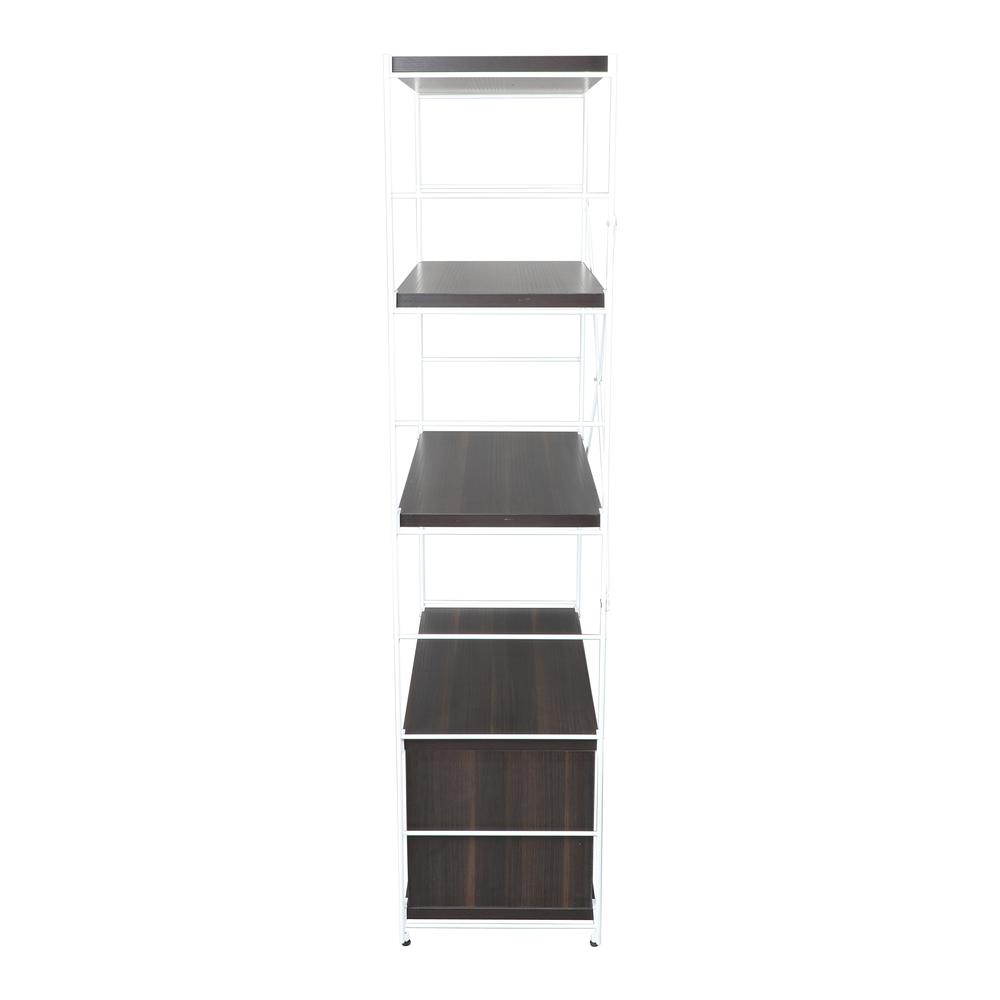 Brentwood Etagere Bookcase with White Powder Coated Steel Frame. Picture 4