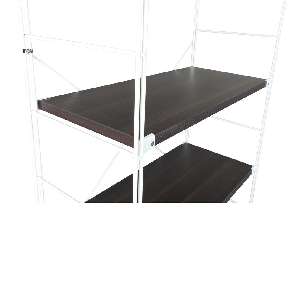 Brentwood Etagere Bookcase with White Powder Coated Steel Frame. Picture 6