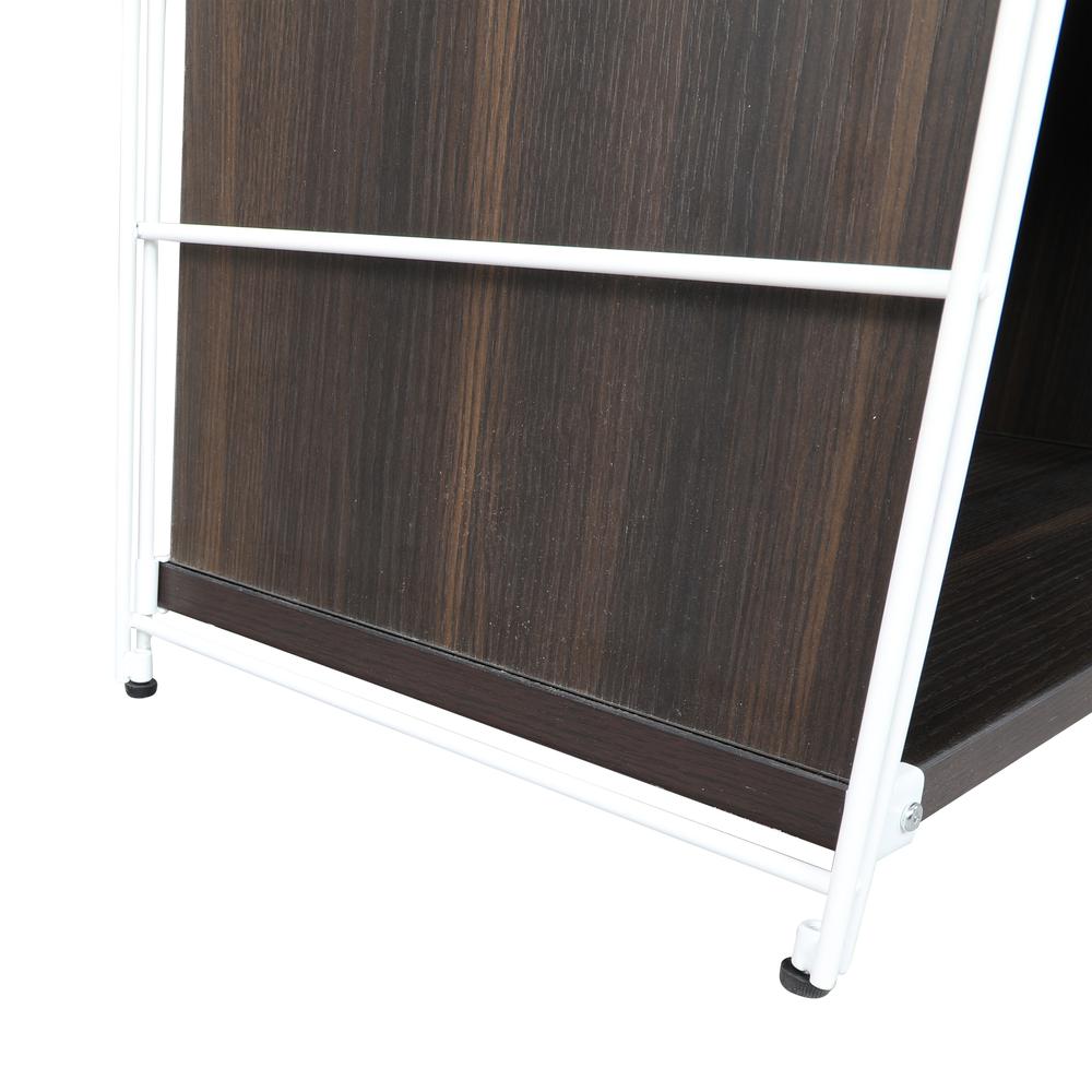 Brentwood Etagere Bookcase with White Powder Coated Steel Frame. Picture 7