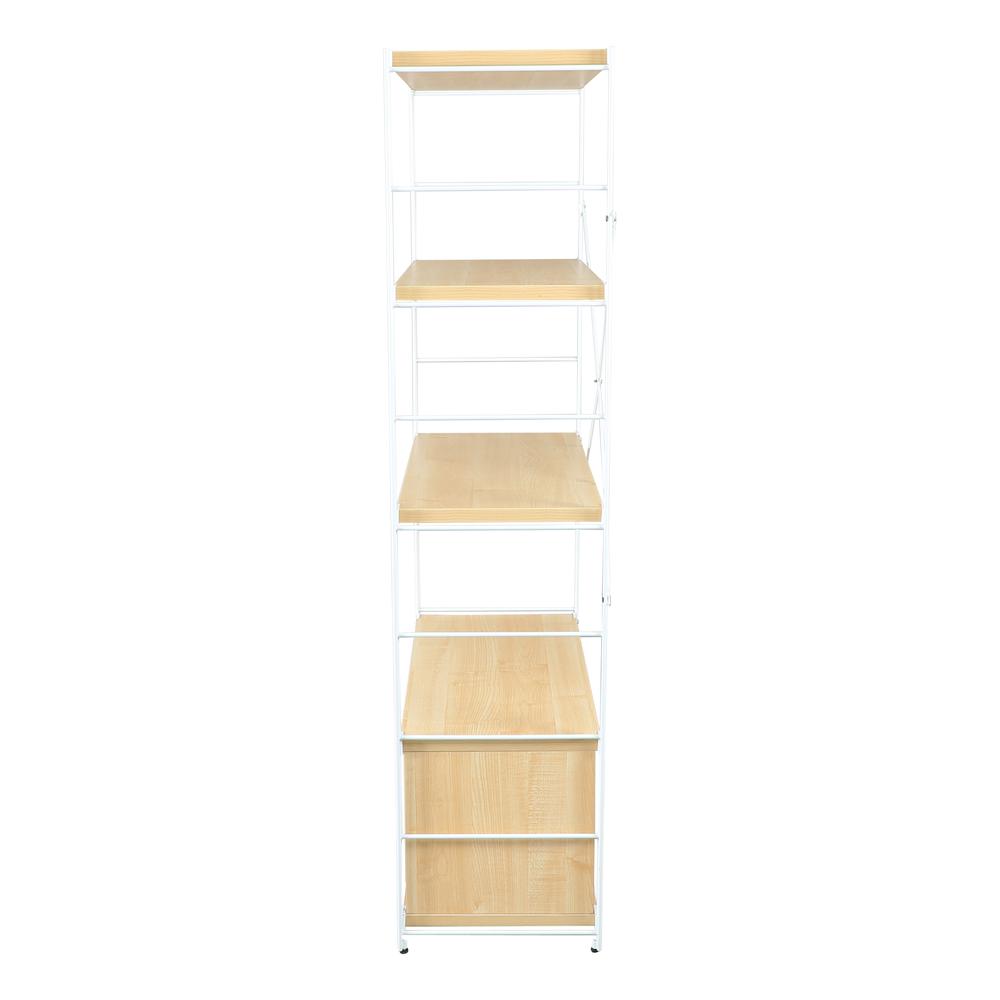 Brentwood Etagere Bookcase with White Powder Coated Steel Frame. Picture 4