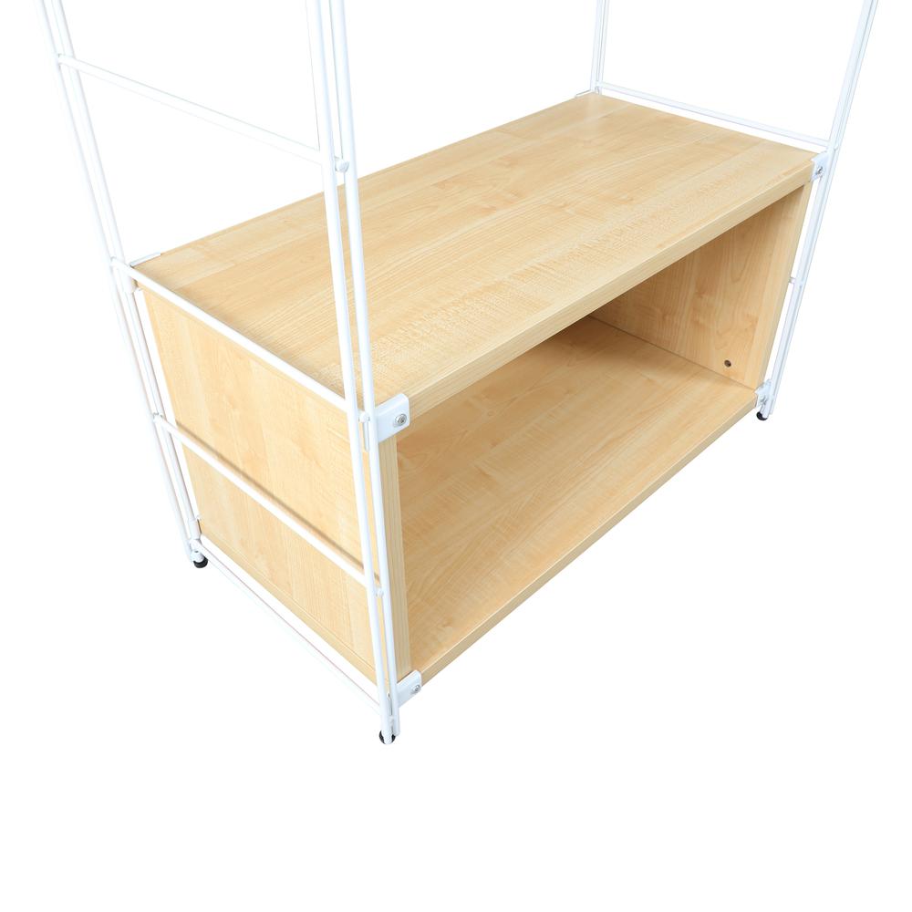 Brentwood Etagere Bookcase with White Powder Coated Steel Frame. Picture 6
