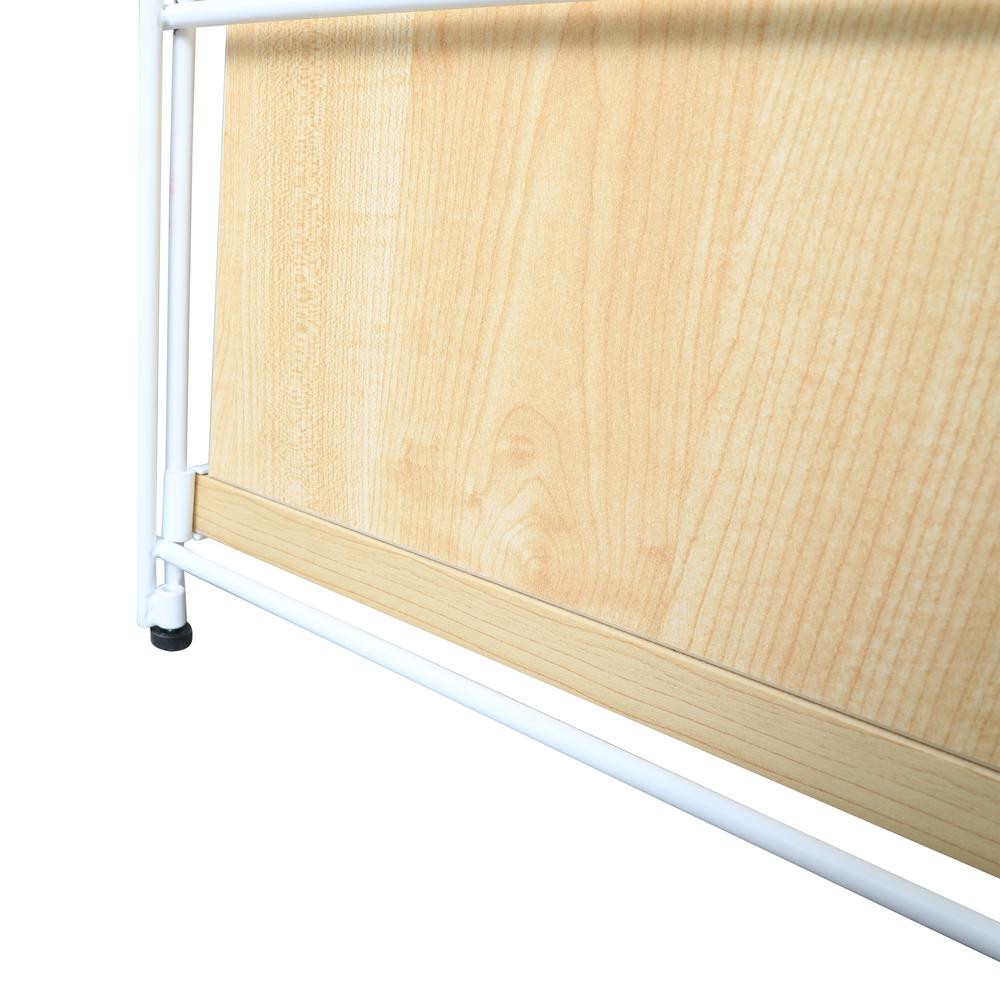 Brentwood Etagere Bookcase with White Powder Coated Steel Frame. Picture 8