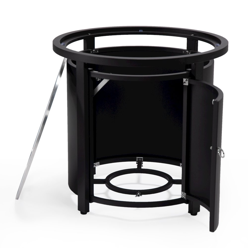 Walbrooke Patio Round Fire Pit and Tank Holder in Black. Picture 17