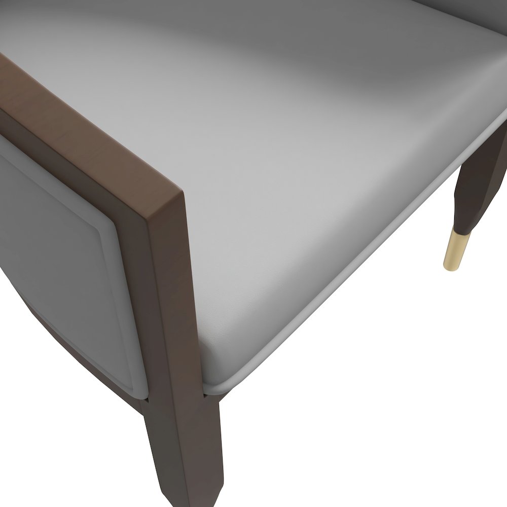 Belle Series Modern Dining Chair in Light Grey. Picture 2