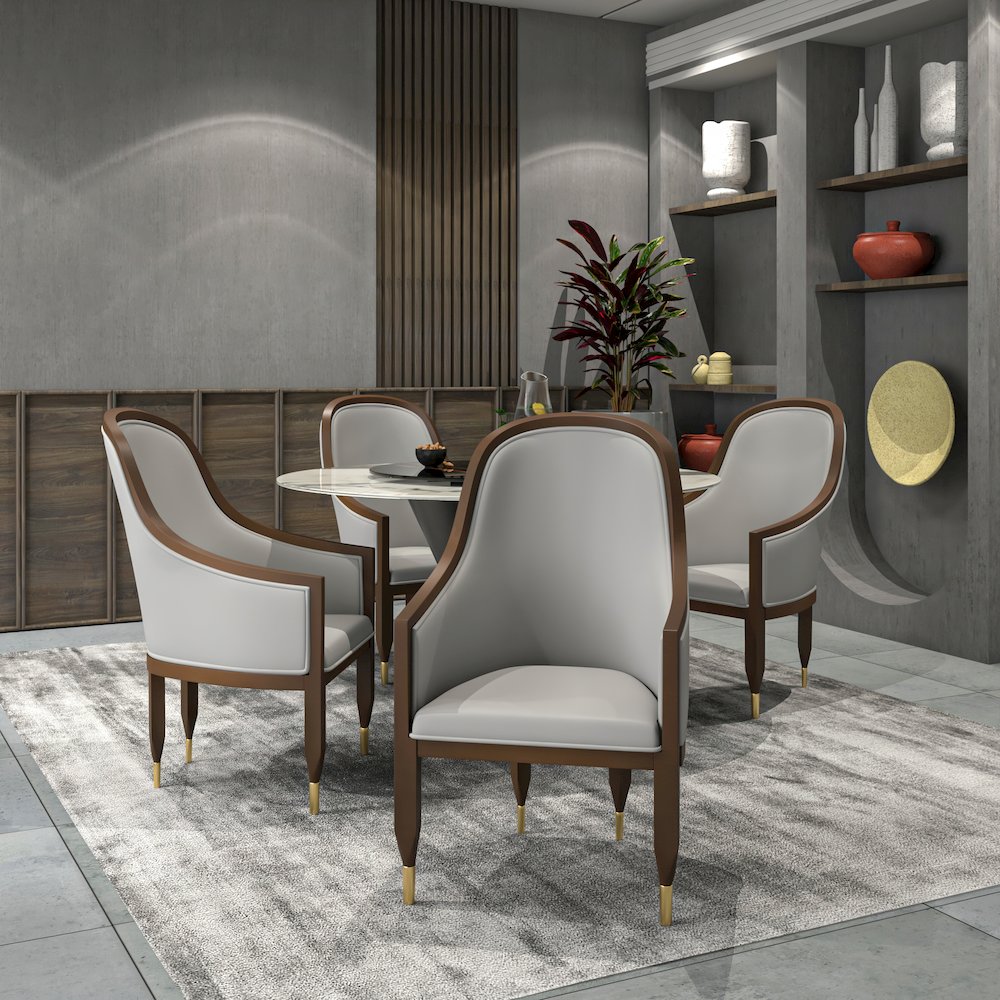 Belle Series Modern Dining Chair in Light Grey. Picture 4