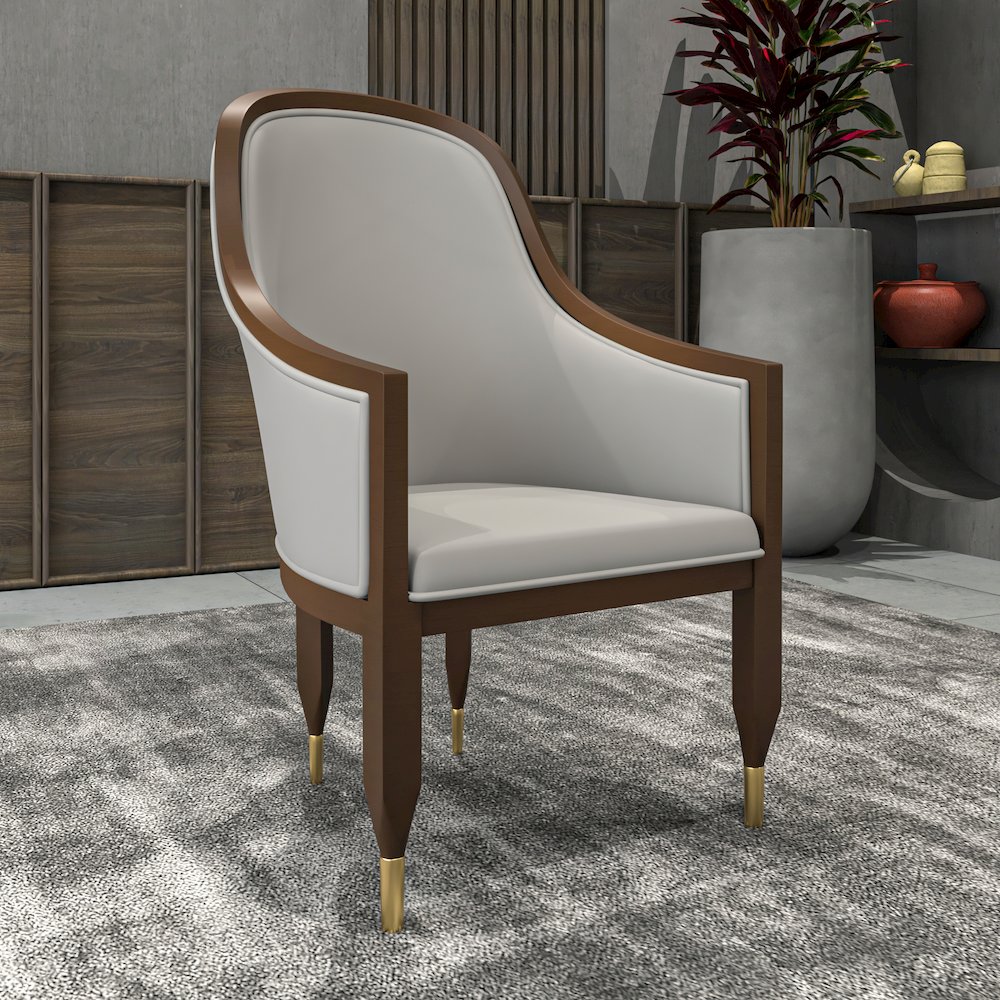 Belle Series Modern Dining Chair in Light Grey. Picture 5