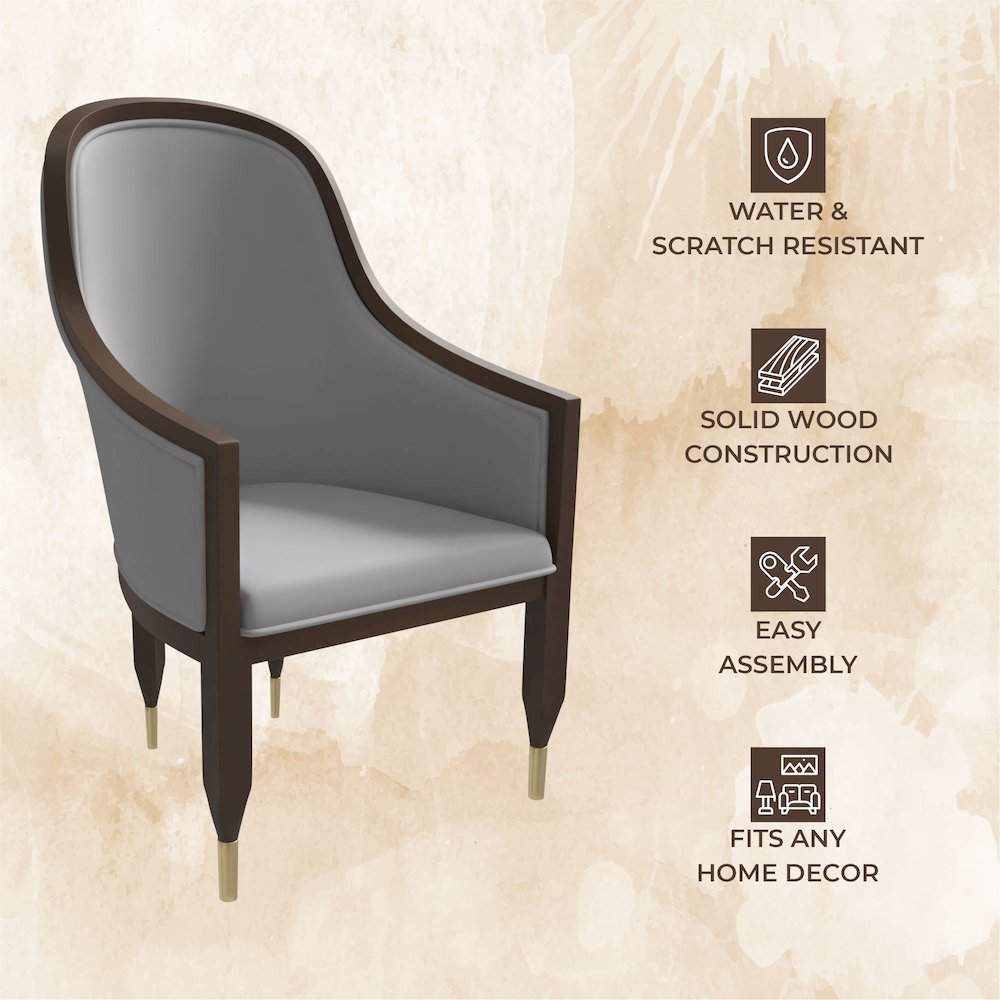 Belle Series Modern Dining Chair in Light Grey. Picture 6