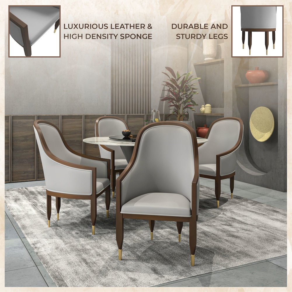 Belle Series Modern Dining Chair in Light Grey. Picture 7