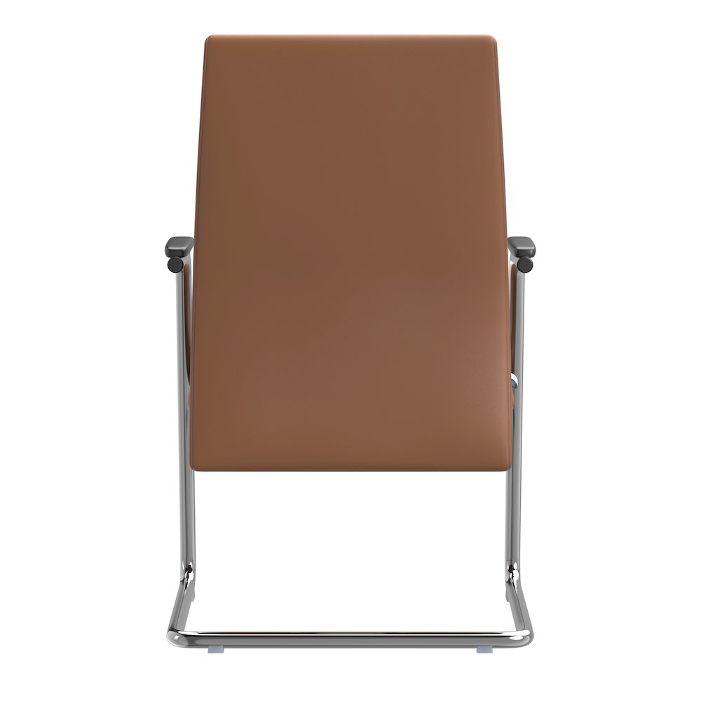 Aleen Series Guest Office Chair In Dark Brown Leather. Picture 22