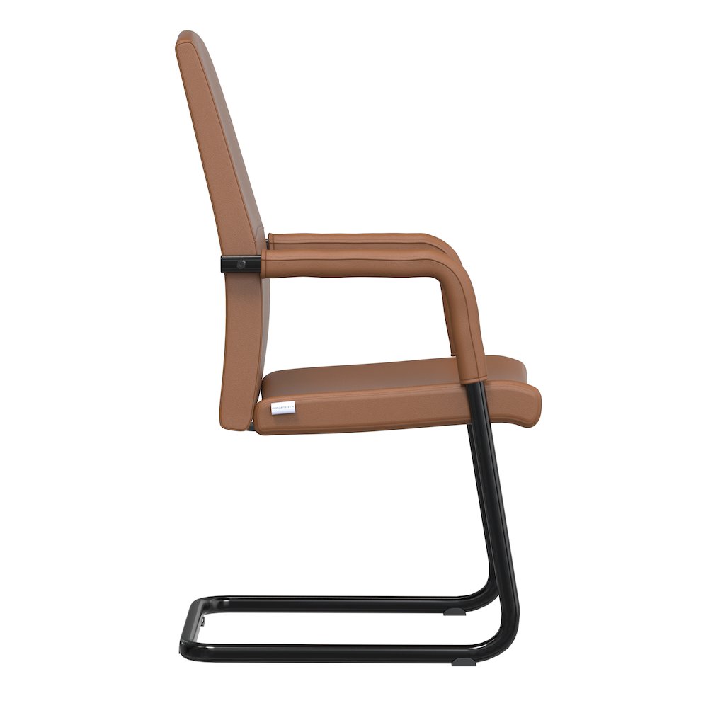 Evander Office Guest Chair in Dark Brown Leather. Picture 16