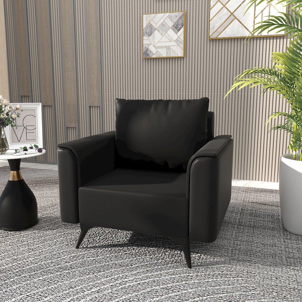 Rusk Collection Modern Single Seater Sofa In Black. Picture 9
