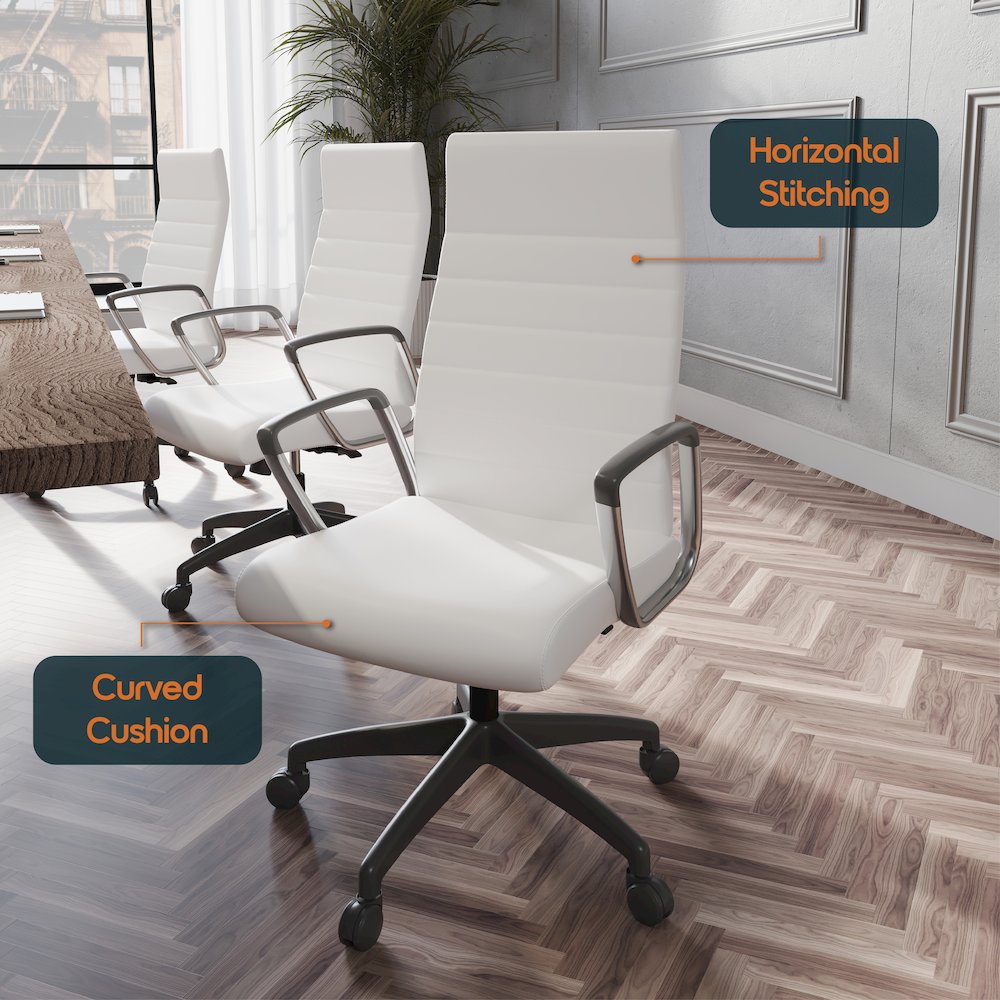Hilton Modern High-Back Leather Office Chair. Picture 13