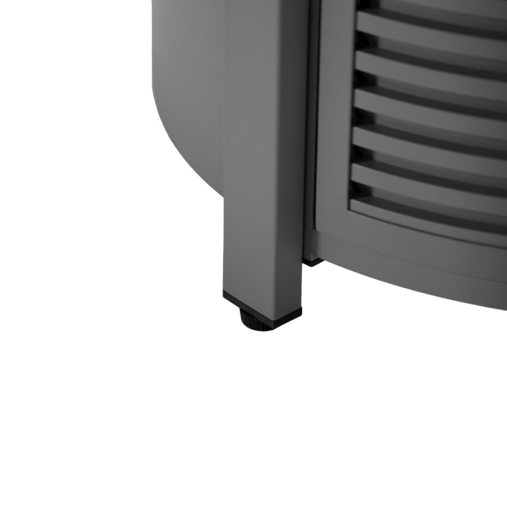 Walbrooke Patio Round Fire Pit and Tank Holder with Slats Design in Grey. Picture 16