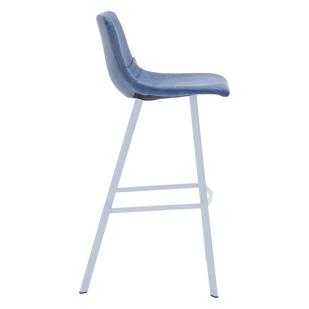 Elland - Bar stool - Peacock Blue - White Base Set of 2. Picture 3