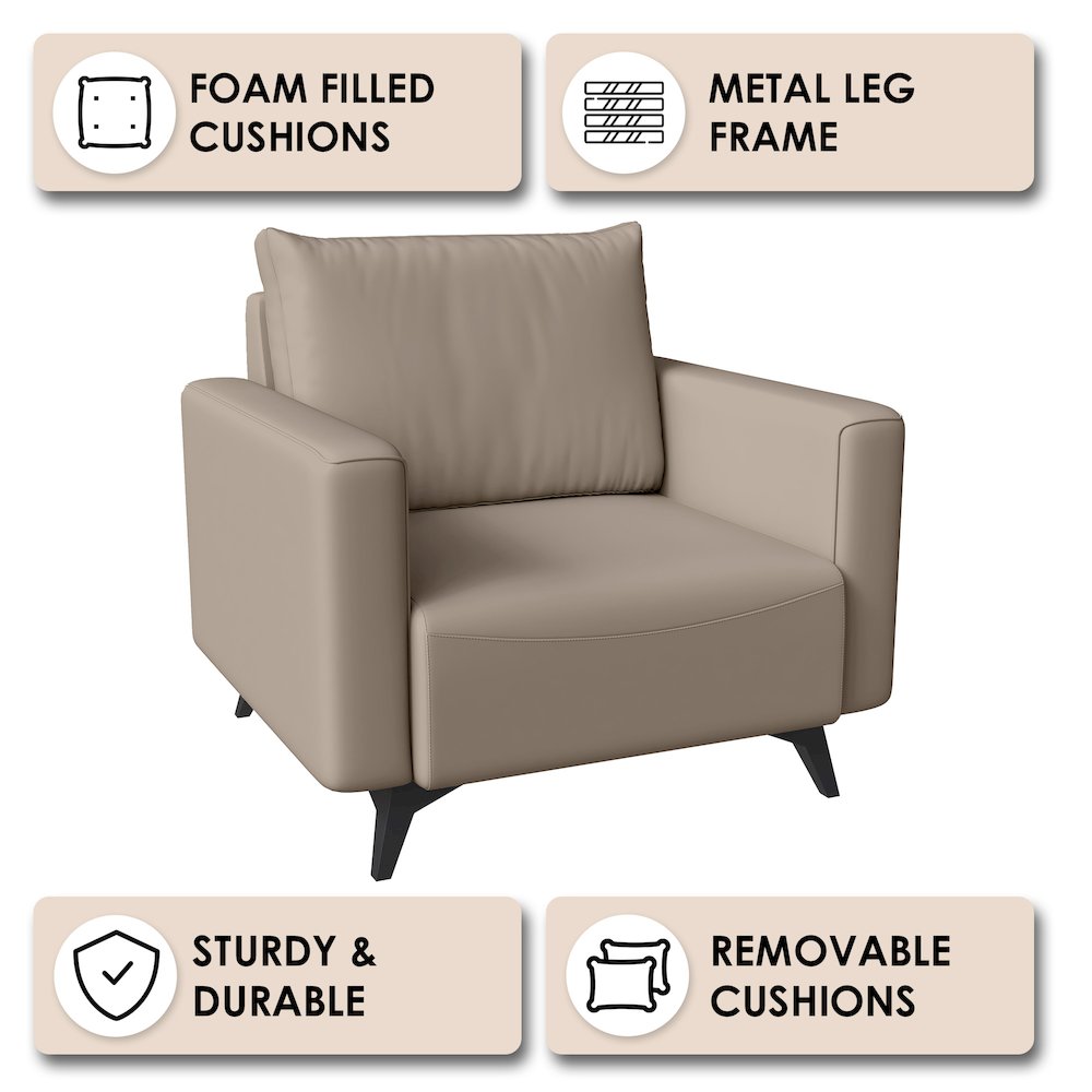 Inno Collection Single Seater Sofa In Taupe. Picture 4