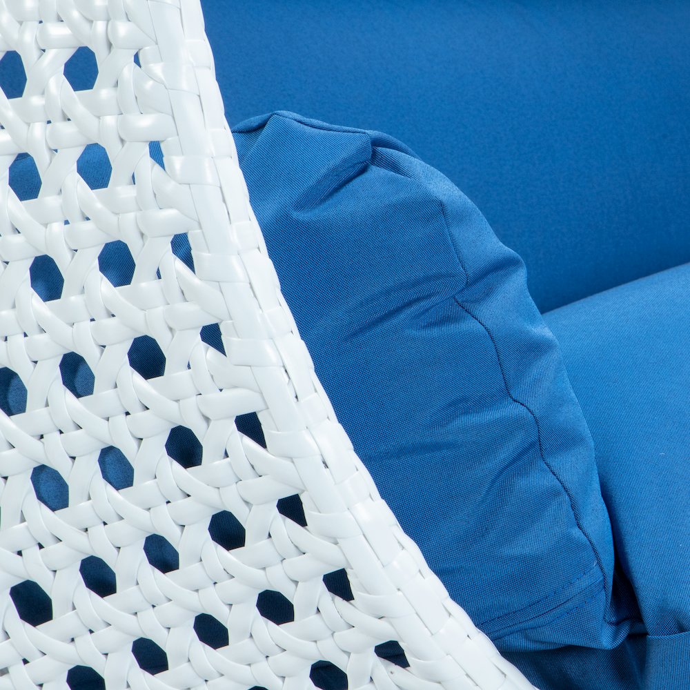 White Wicker Hanging 2 person Egg Swing Chair. Picture 9