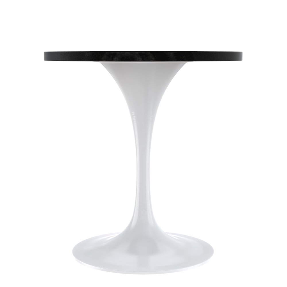 Verve Collection 27 Round Dining Table, White Base with Black MDF Top. Picture 7