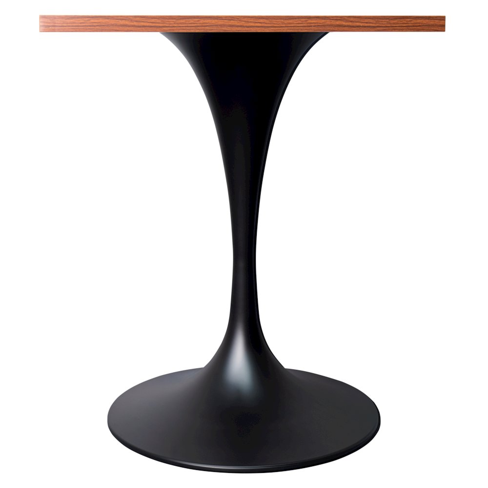 Verve Collection 24 Square Dining Table, Black Base with Cognac Brown MDF Top. Picture 8