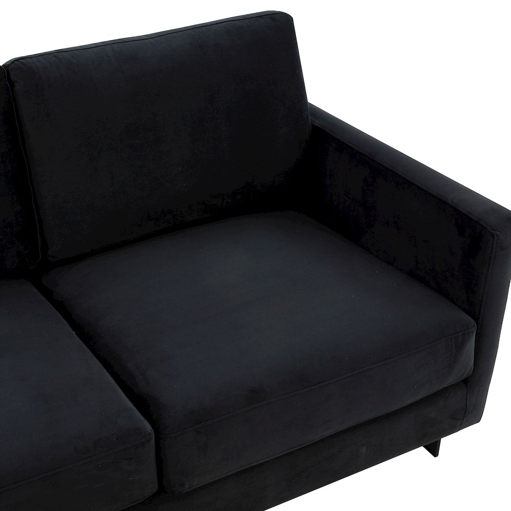 Lincoln Black Velvet Sofa With Black Frame. Picture 10