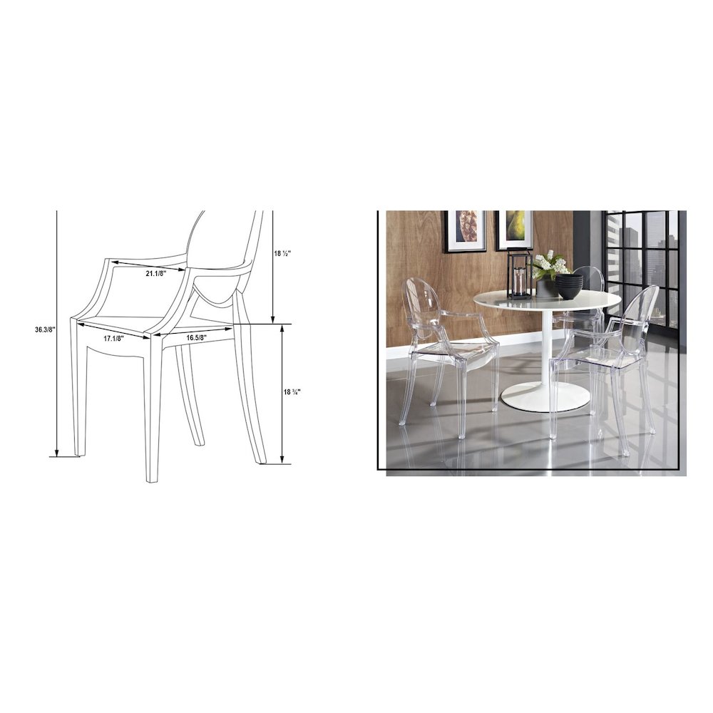 Carroll Modern Acrylic Dining Side Chair. Picture 19