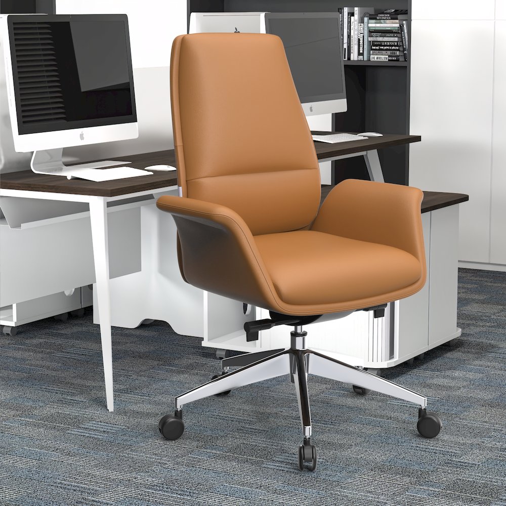 Summit Series Office Chair In Acorn BrownLeather. Picture 9
