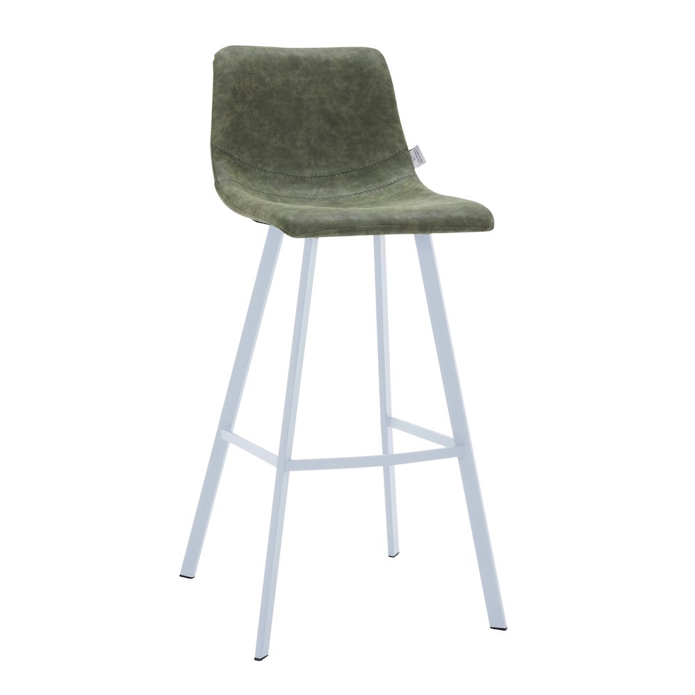 Elland - Bar stool - Olive Green- White Base. Picture 2
