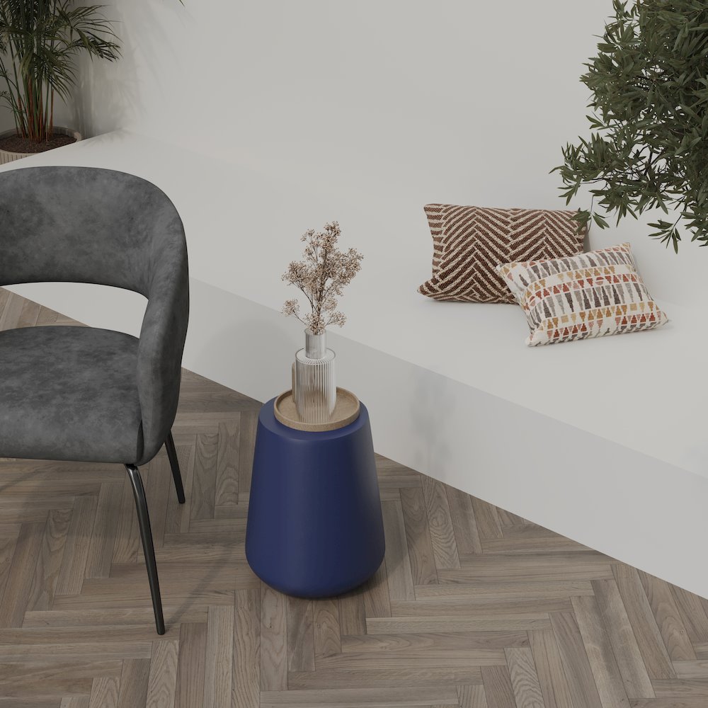 Modern Side End Table Glint Series In Saphire Blue. Picture 20