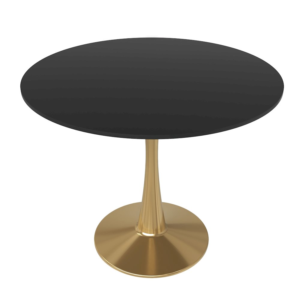 Bristol 31" round dining table Gold Base With Black Top. Picture 1