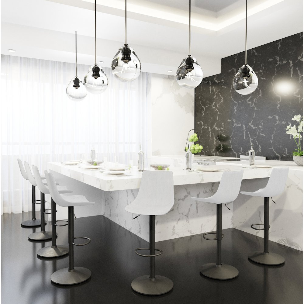 Tilbury Modern Adjustable Bar Stool in Light Grey. Picture 7