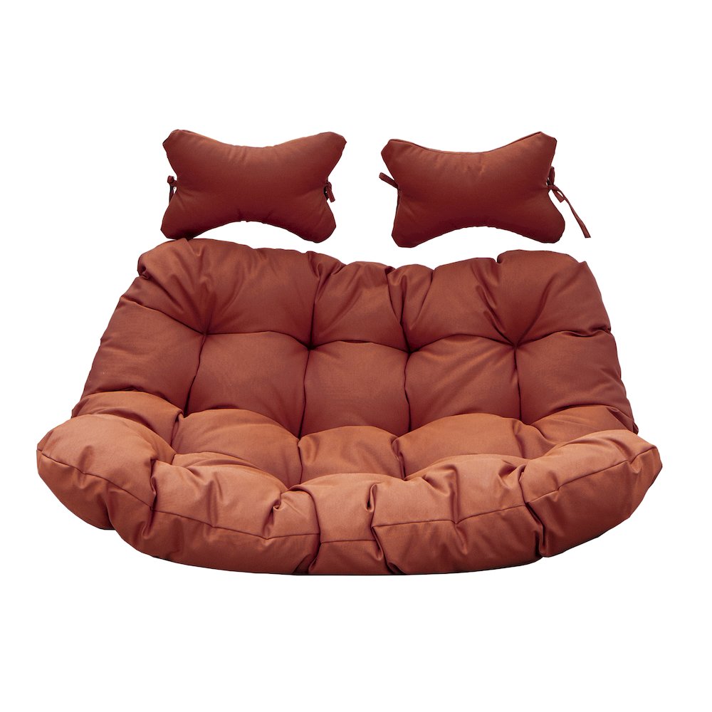 Wicker 2 Person Double Folding Hanging Egg Swing Cushion. Picture 2