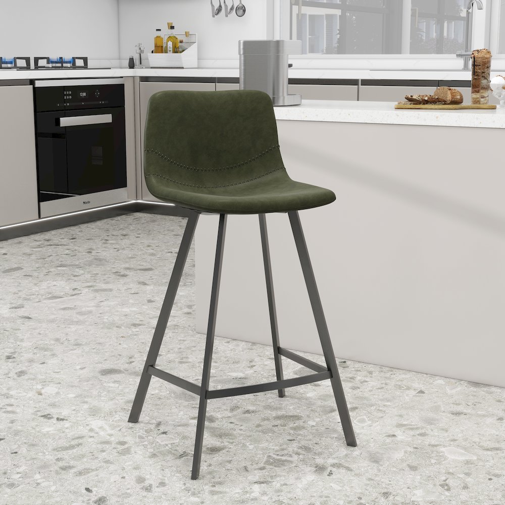 Elland - Counter stool - Olive Green. Picture 9