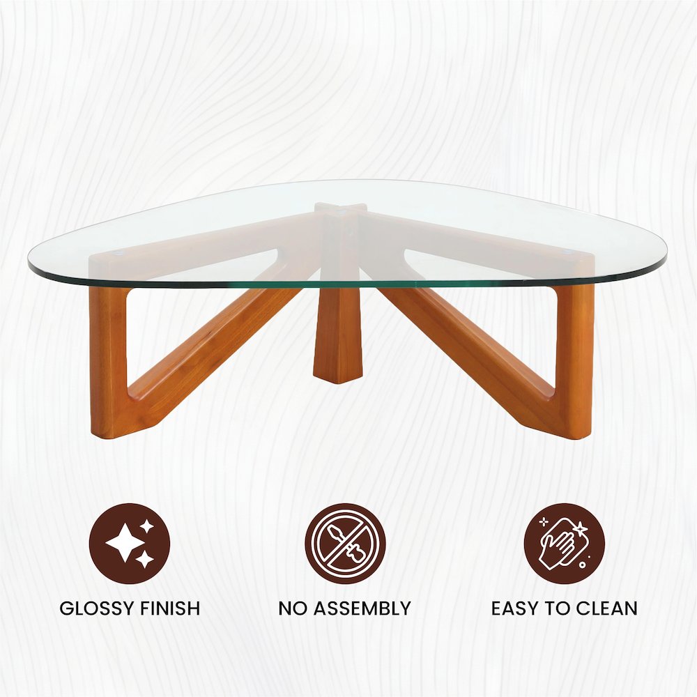 Imperial Triangle Coffee Table in Light Walnut. Picture 3
