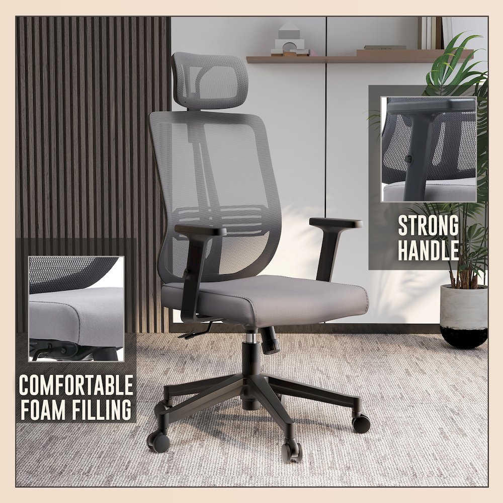 Office Nift Series Office Task Chair In Grey. Picture 8