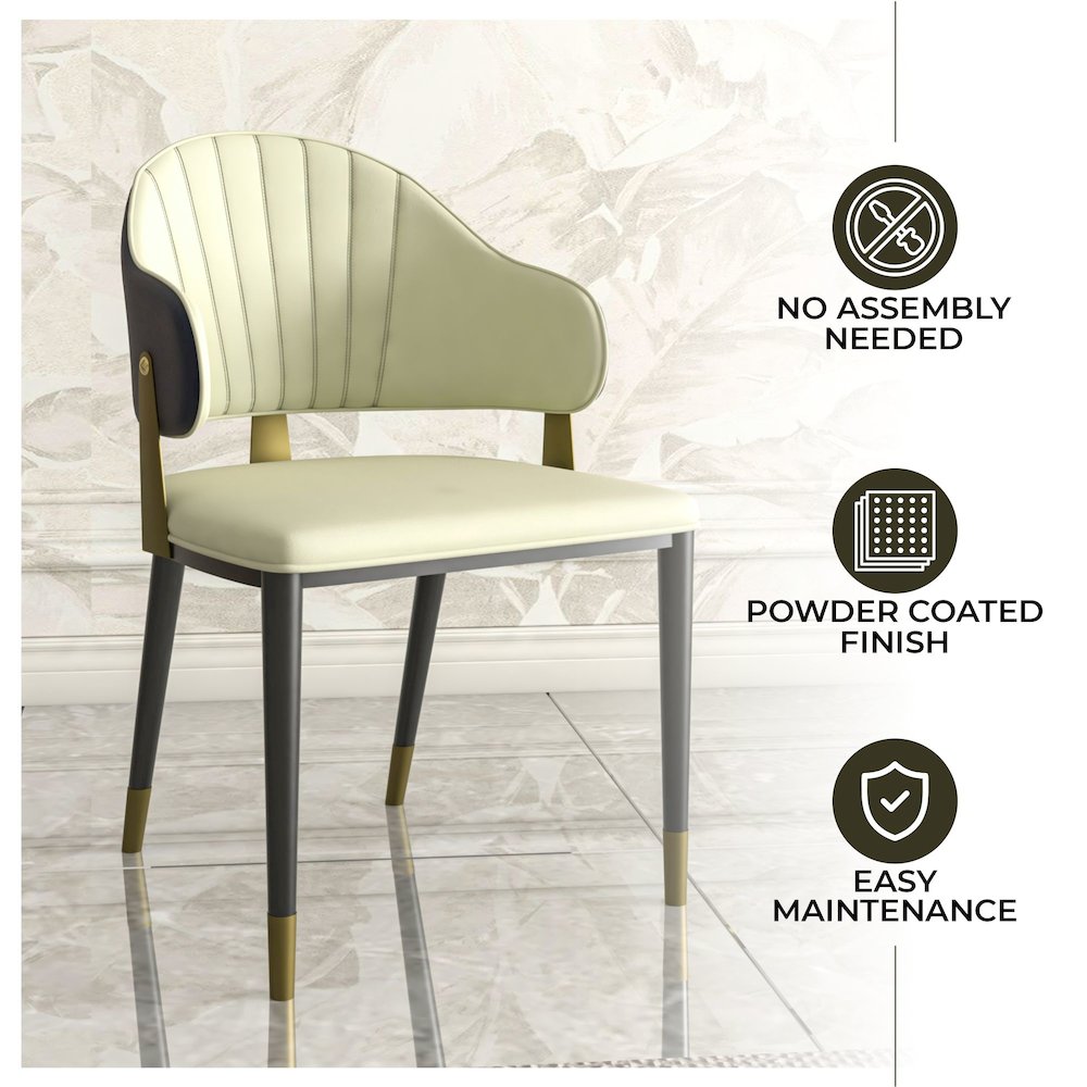 Aria Series Modern Dining Chair in Taupe Set of 4. Picture 13