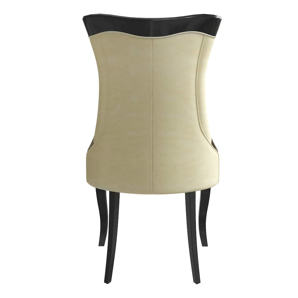 Novara Collection Modern Wooden Dining Chair in Light Cream Set of 2. Picture 9
