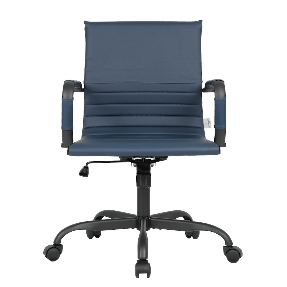 Harris Leather Office Chair in Blue With Black Frame. Picture 25