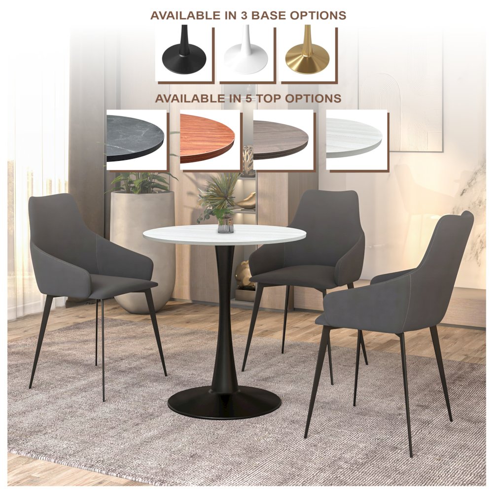 Bristol Dining table, Black Base with 27 Round Light Natural MDF top. Picture 9