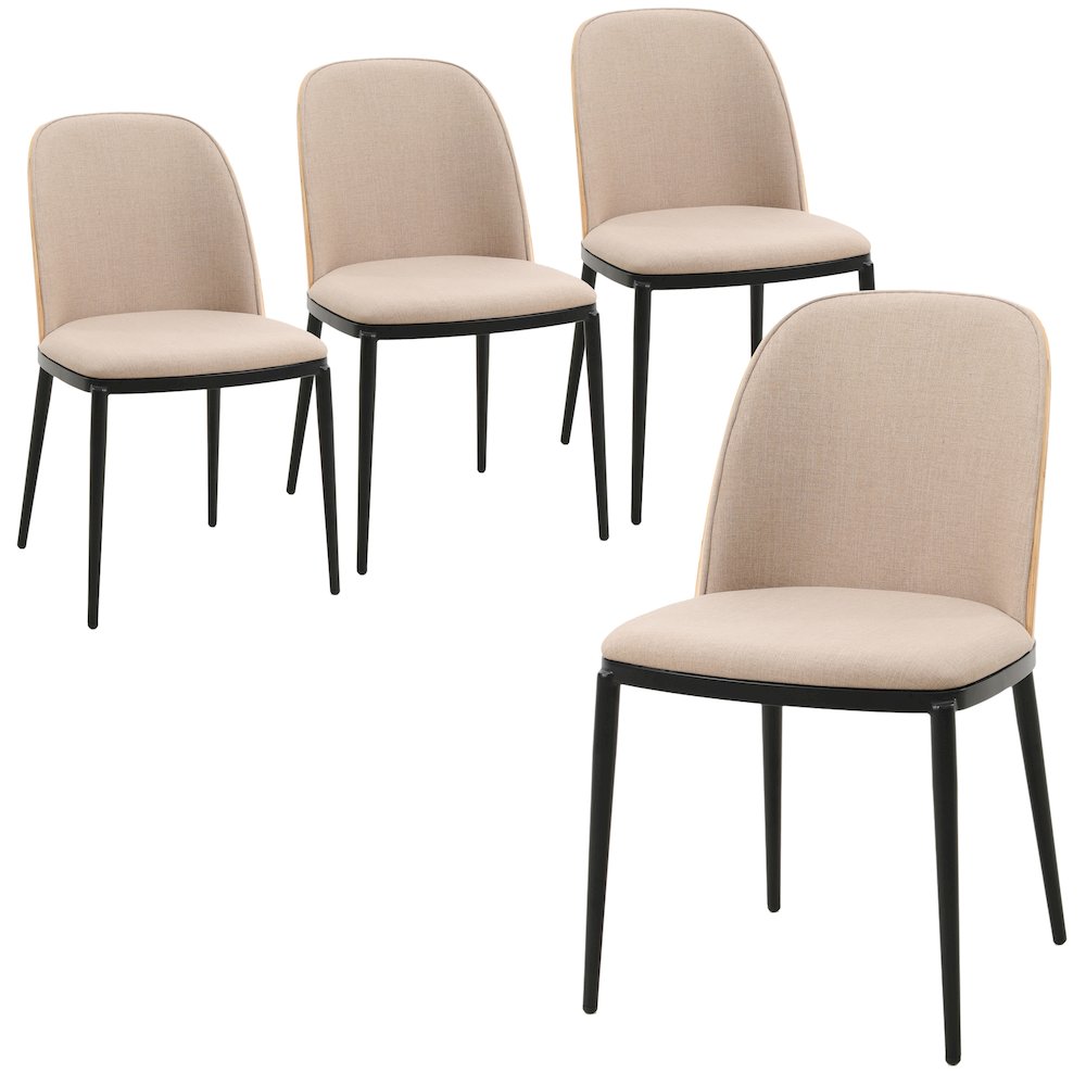 Tule Mid-Century Modern Dining Side Chair Set of 4. Picture 4