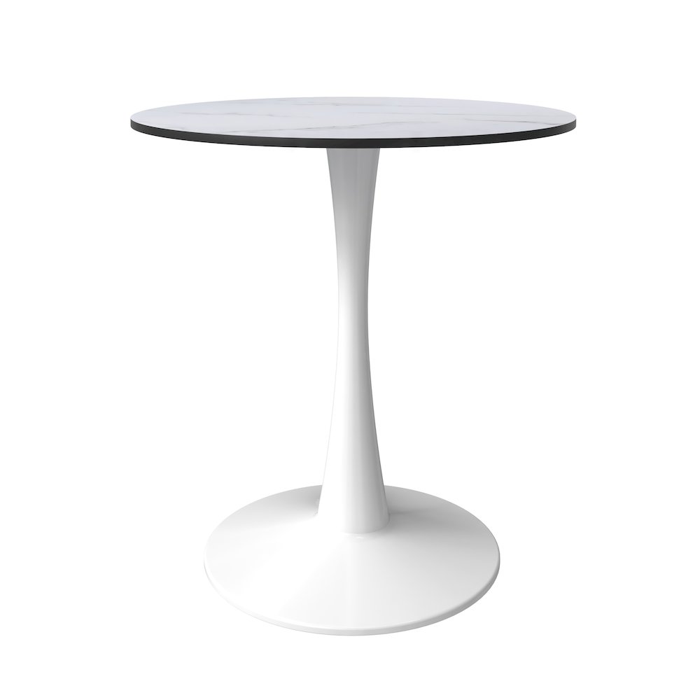 Leisyremod Bristol 24" Round Dining Table White base with White top. Picture 2