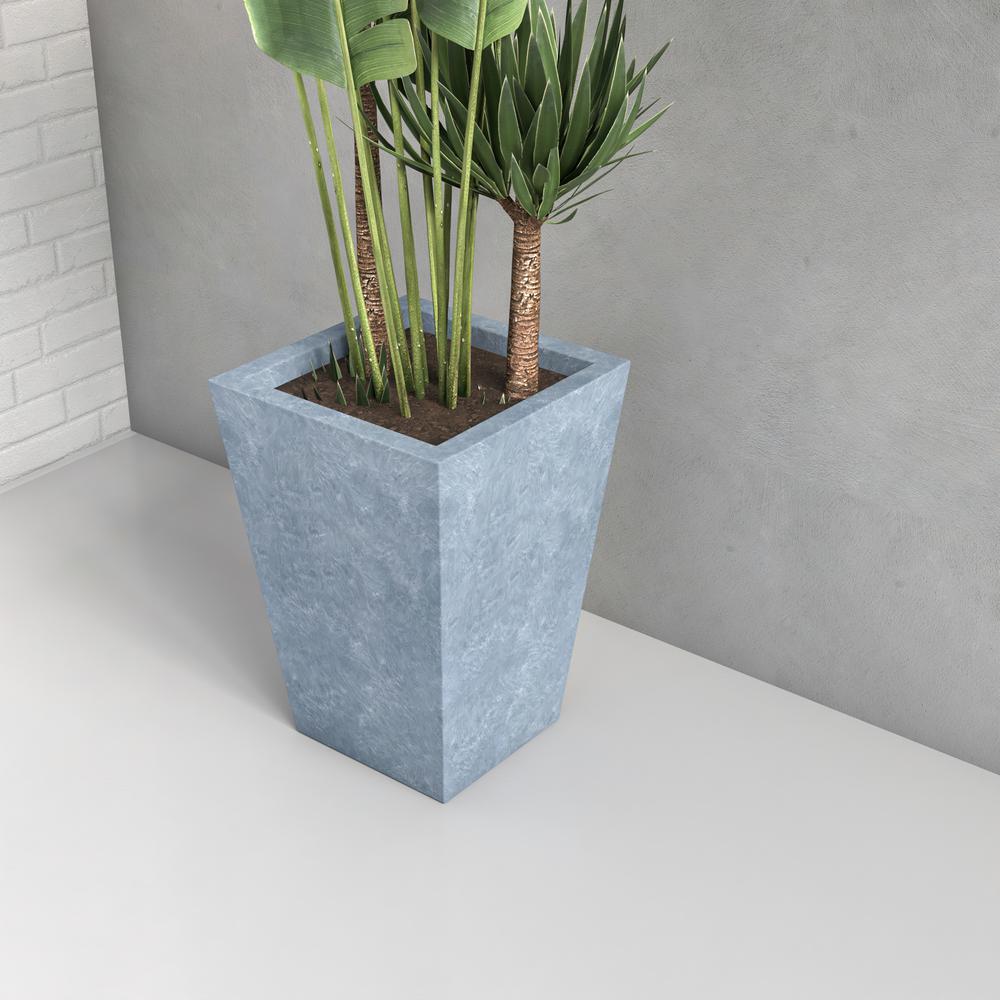 Serene Series Poly Stone Square Planter in Aged Concrete 14x14, 21 High. Picture 6