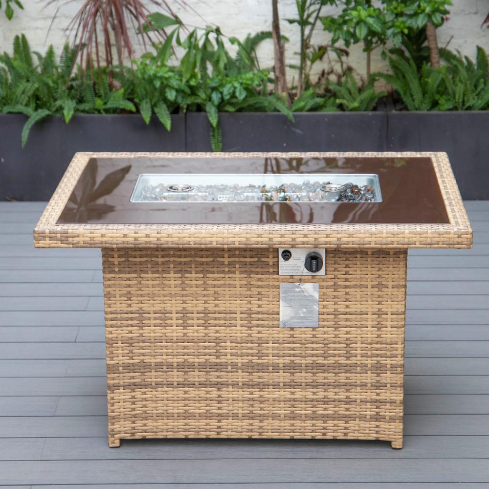 Mace Wicker Patio Modern Propane Fire Pit Table. Picture 7