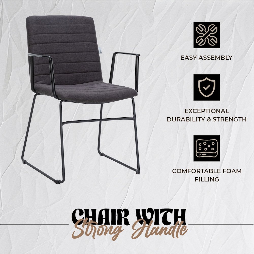 Zylar Series Office Guest Arm Chair in Brown Fabric. Picture 10