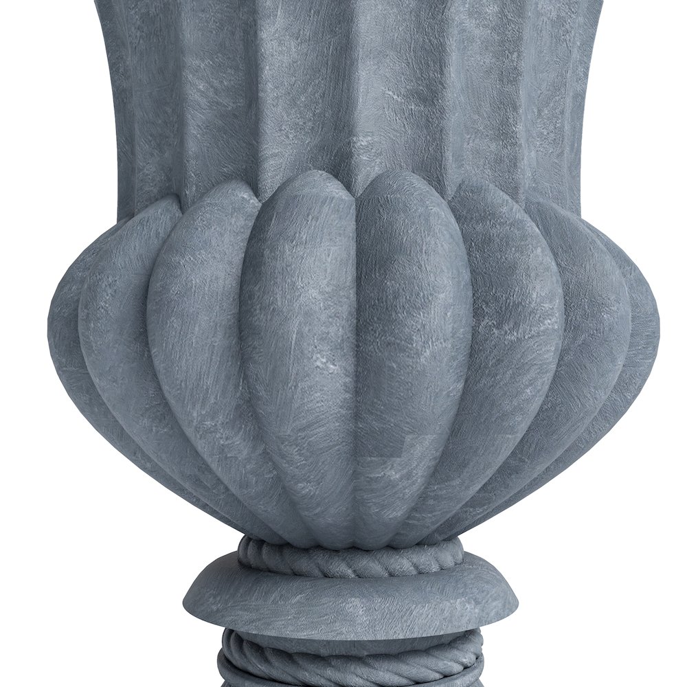 Lotus Series Poly Stone Planter in Aged Concrete, 20 Dia, 28 High. Picture 13