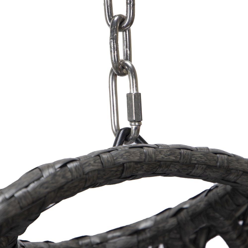Charcoal Wicker Hanging Egg Swing Chair. Picture 7
